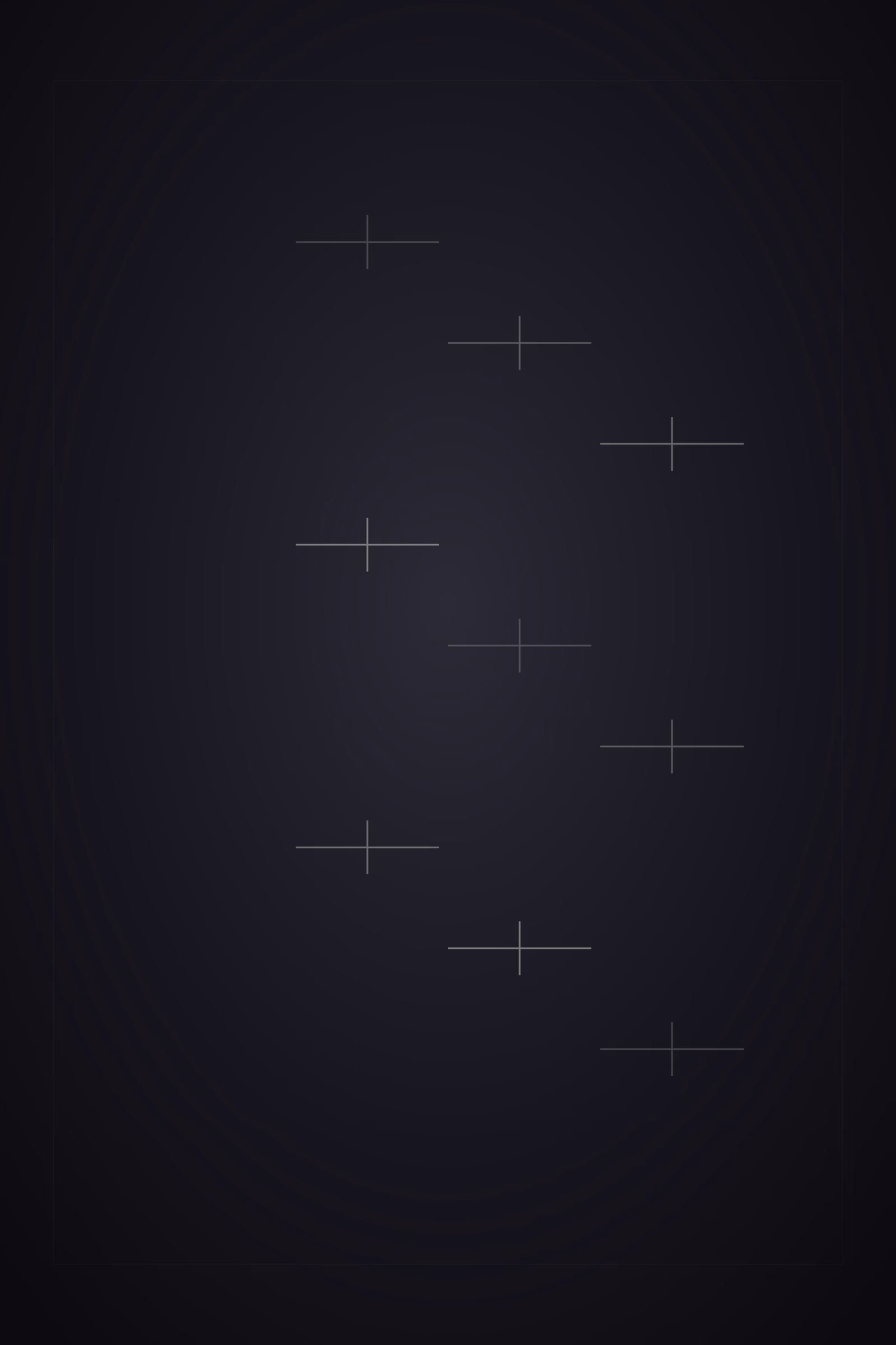 Bone-colored glyphs arranged vertically in a dark transmission field.